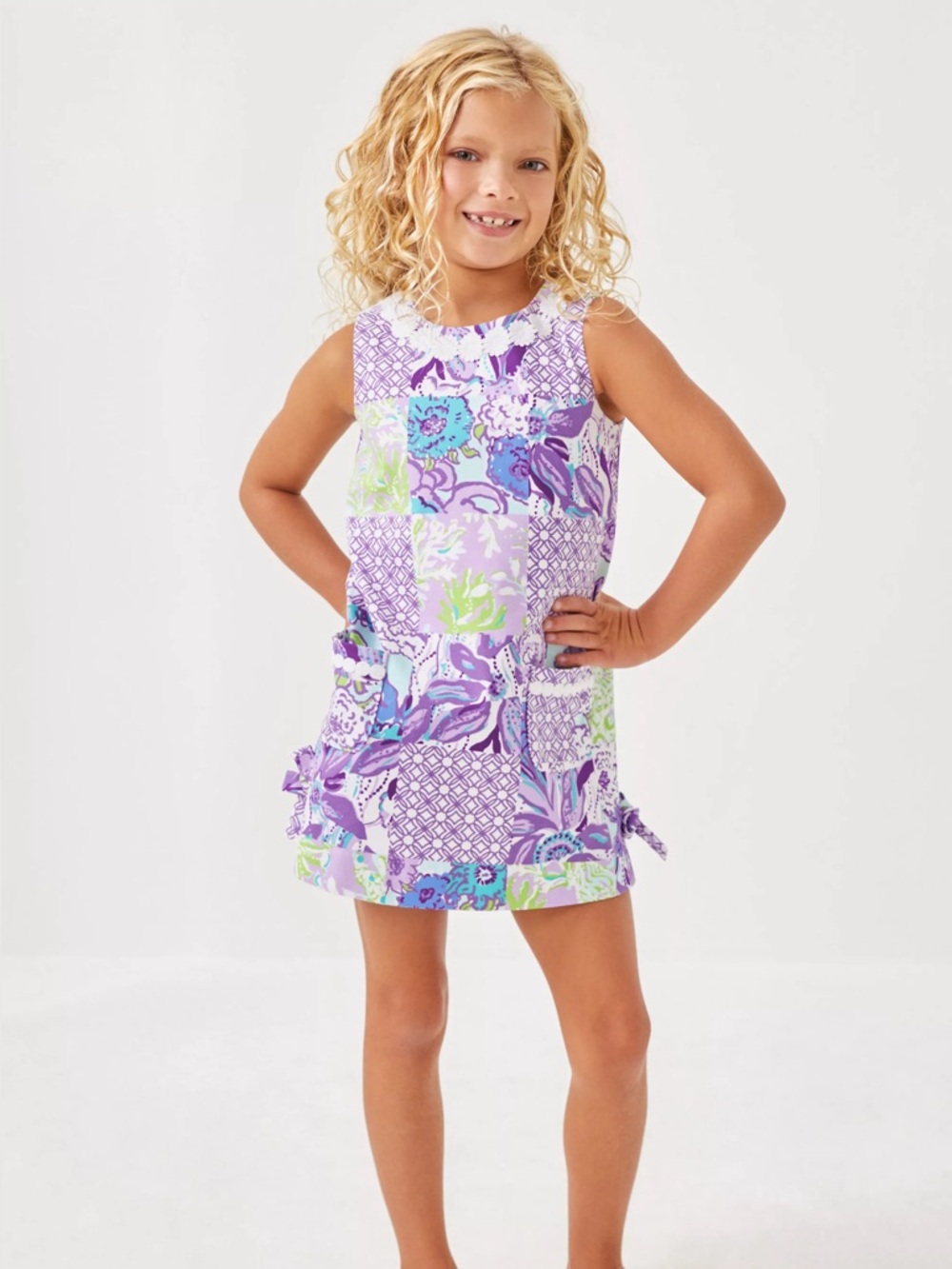 Lilly Pulitzer Purple Patchwork Floral Dress in  Multi Juicy Story Patch